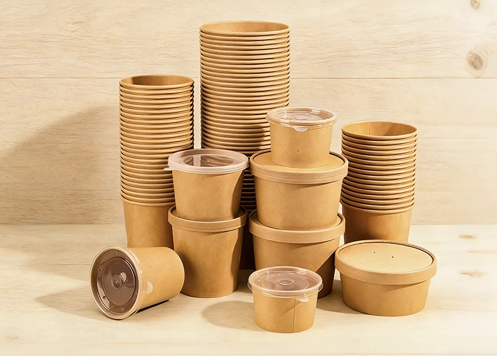 As características das tigelas de papel.