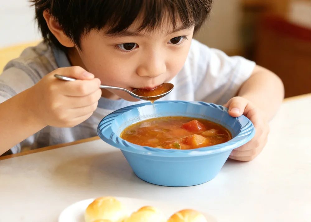 As características da tigela de plástico.