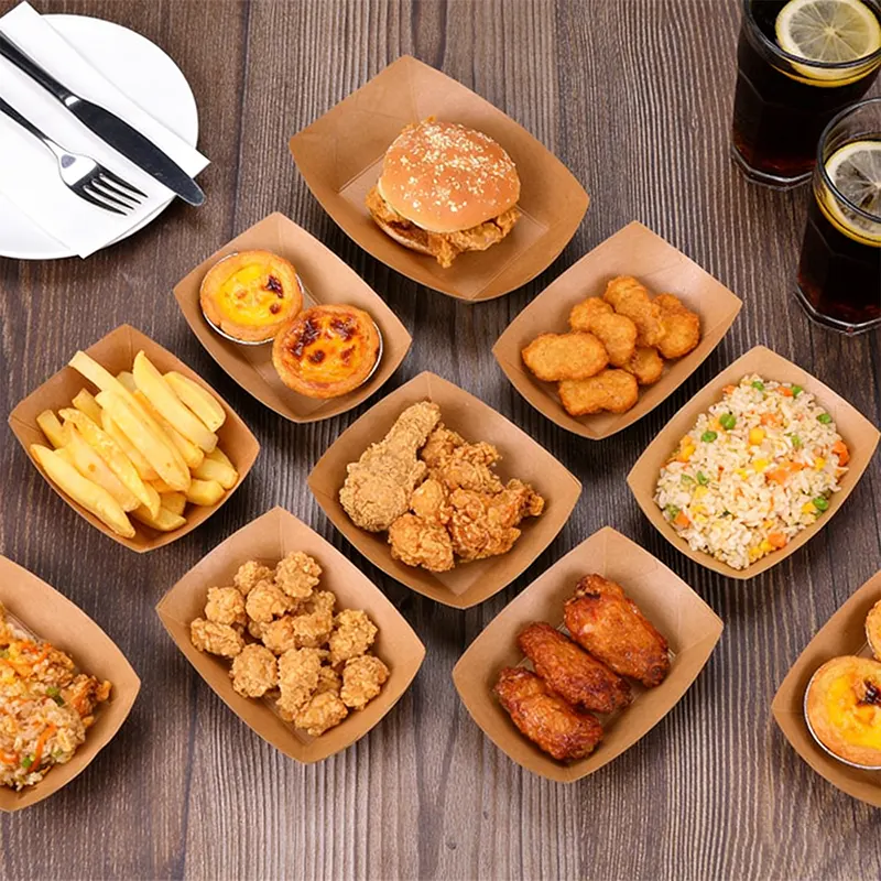Bandeja para barco Kraft para lanches